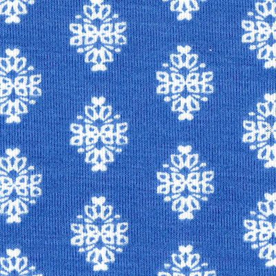 blue & white medalliion fabric rayon lycra